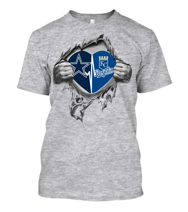 Cowboys Kansas City Royals Heart Duo Burst T-Shirt