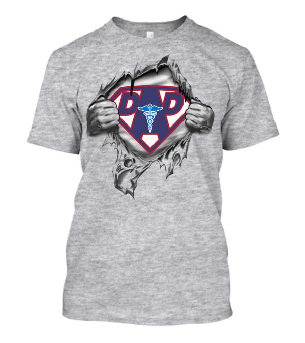 Medical Super Dad Logo With Caduceus Symbol T-Shirt