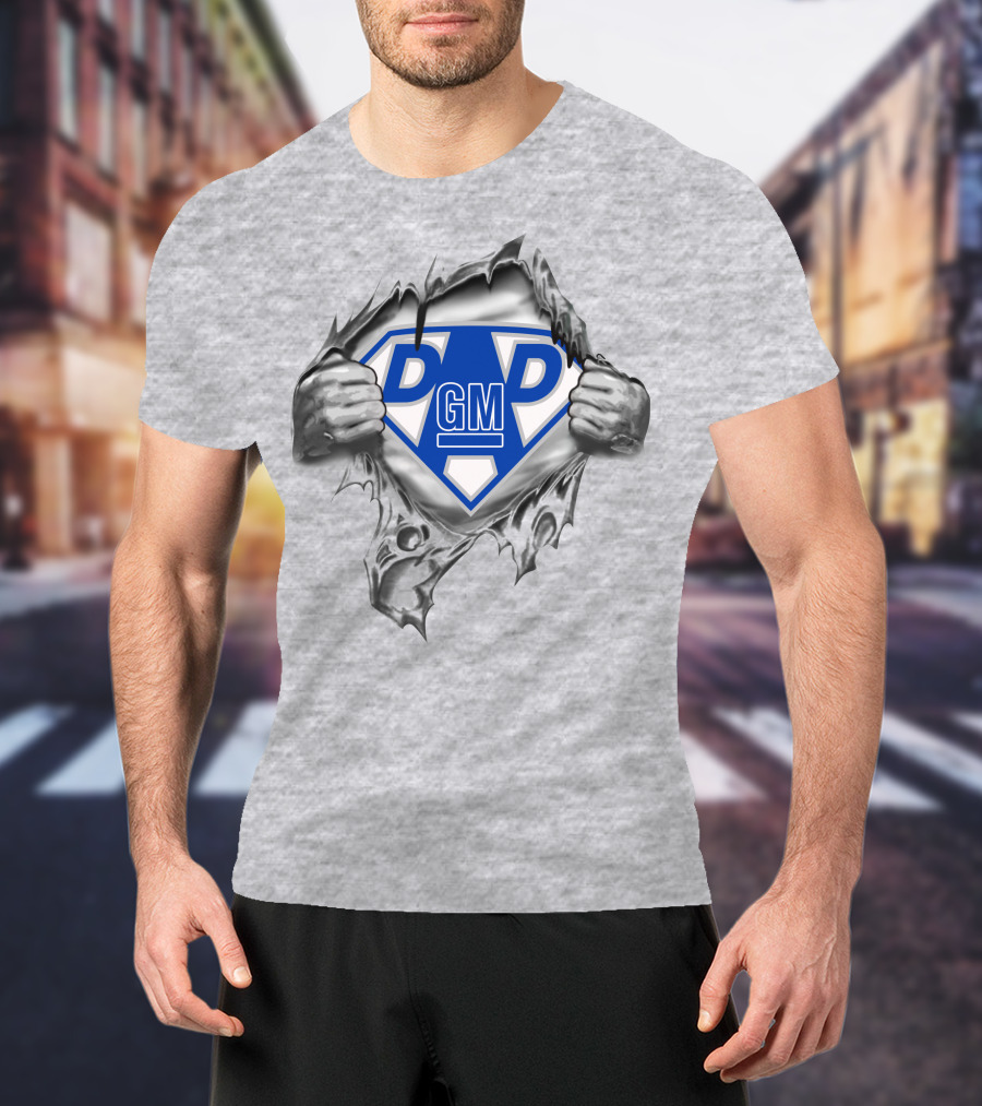 General Motors Super Dad Dgm Emblem And Torn T-Shirt