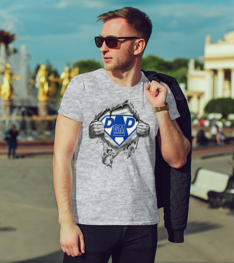 General Motors Super Dad Dgm Emblem And Torn T-Shirt