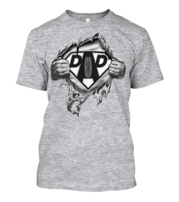 Lincoln Super Dad Shield With Hands Ripping Through Fabric T-Shirt