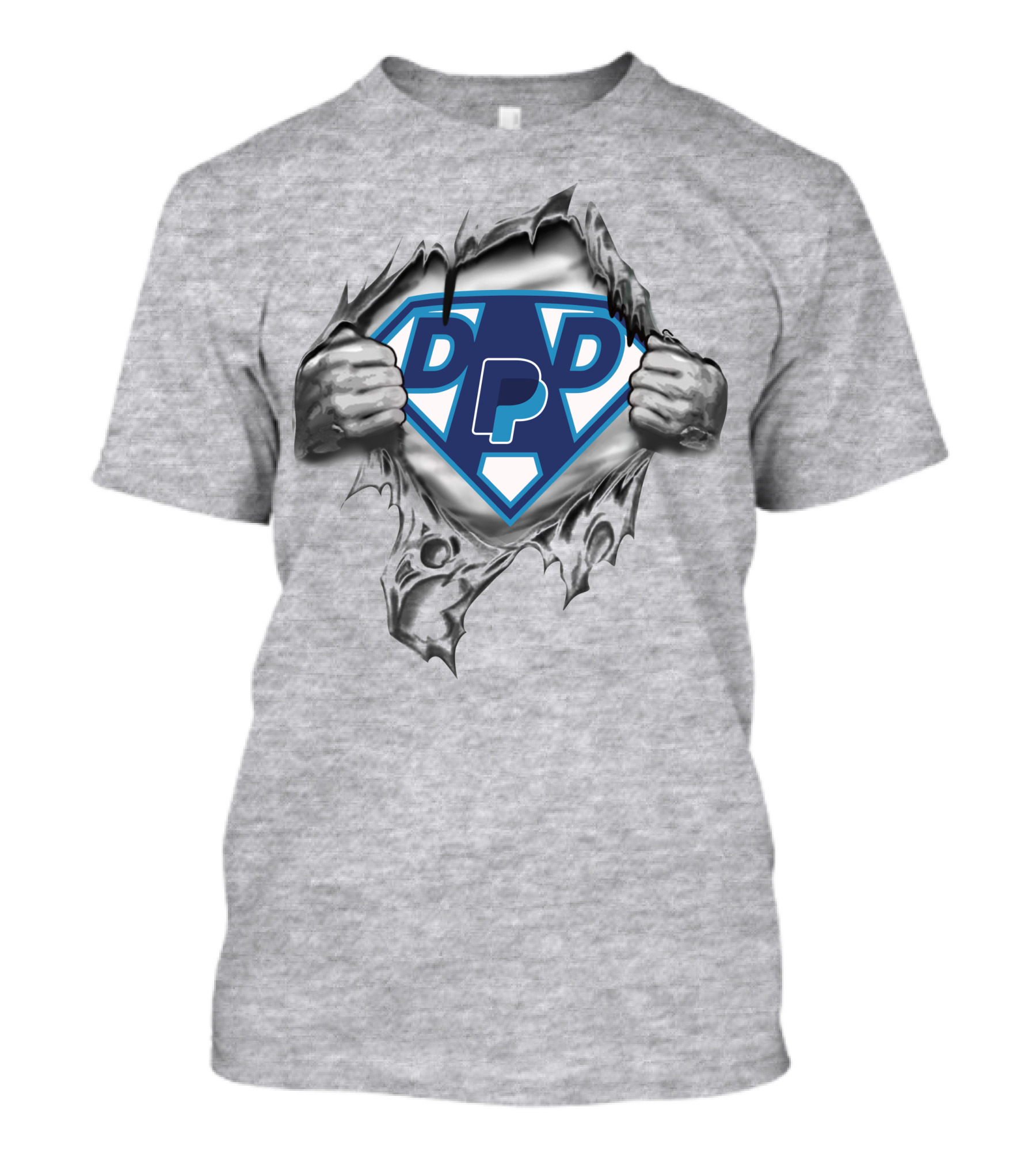 Paypal Super Dad Logo Hands Ripping Open T-Shirt