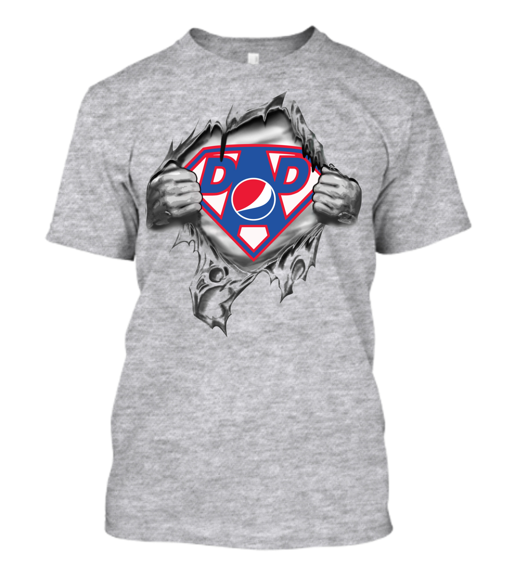 Pepsi Super Dad Shield Emblem Logo With Torn T-Shirt