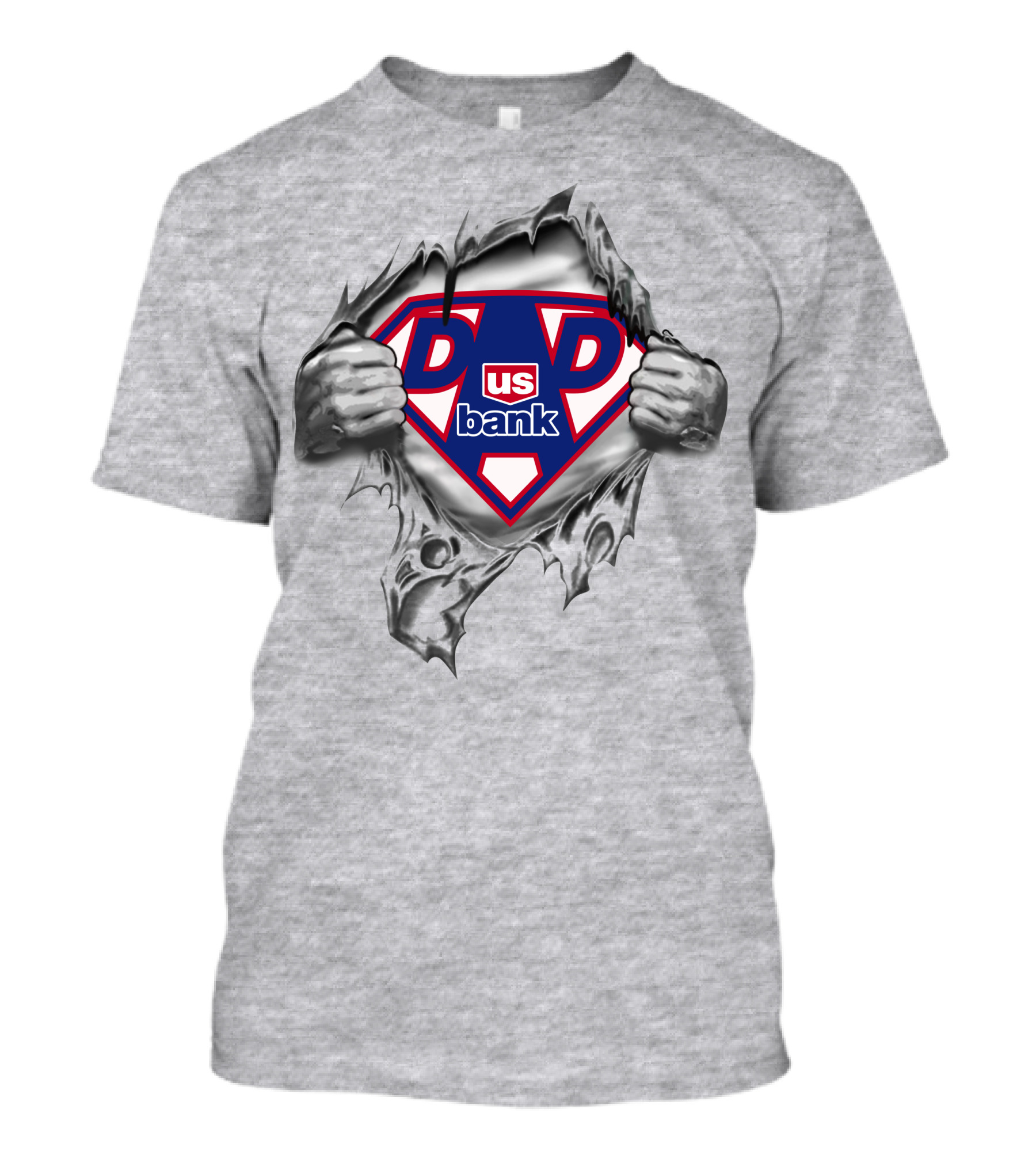 Us Bank Super Dad Symbol With Ripped Hands T-Shirt