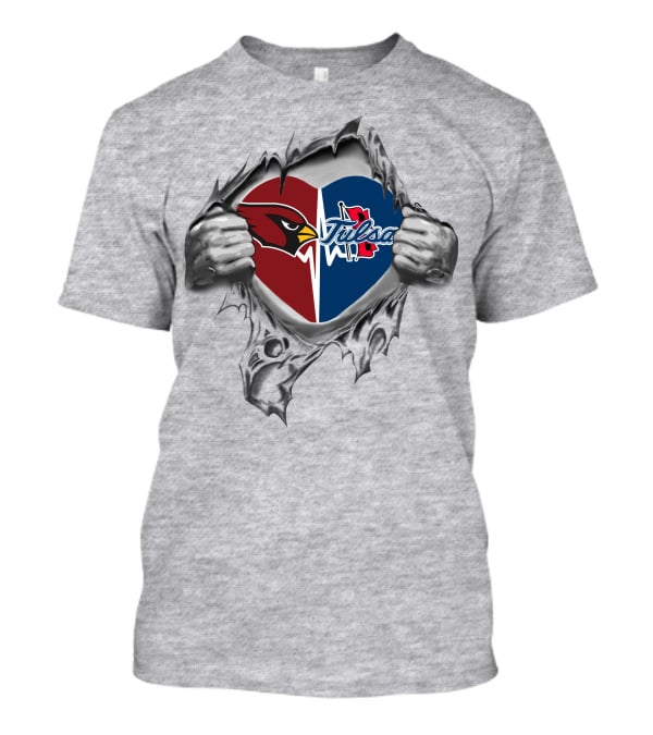 Cardinals Tulsa Golden Hurricane Heart T-Shirt