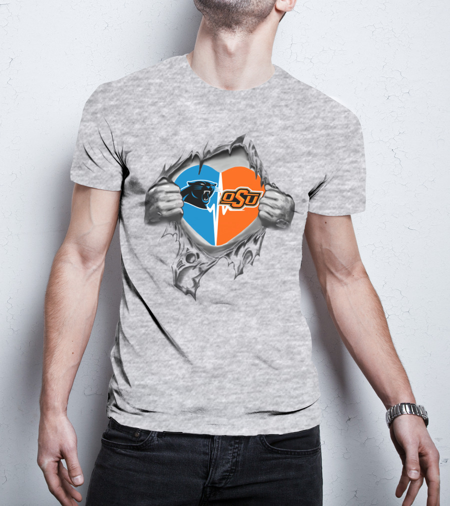 Panthers Oklahoma State Cowboys Heart T-Shirt
