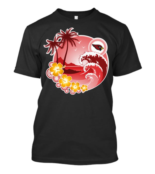 Arizona Cardinals Tropical Holiday Paradise Scene T-Shirt