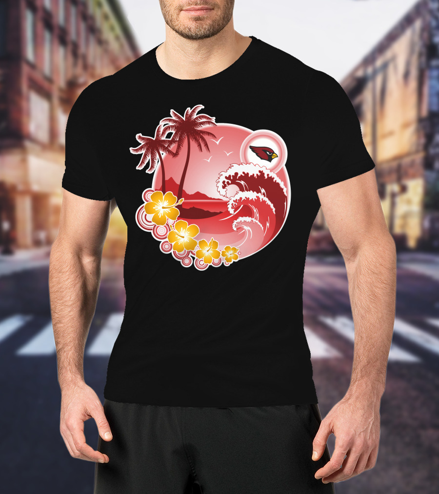 Arizona Cardinals Tropical Holiday Paradise Scene T-Shirt