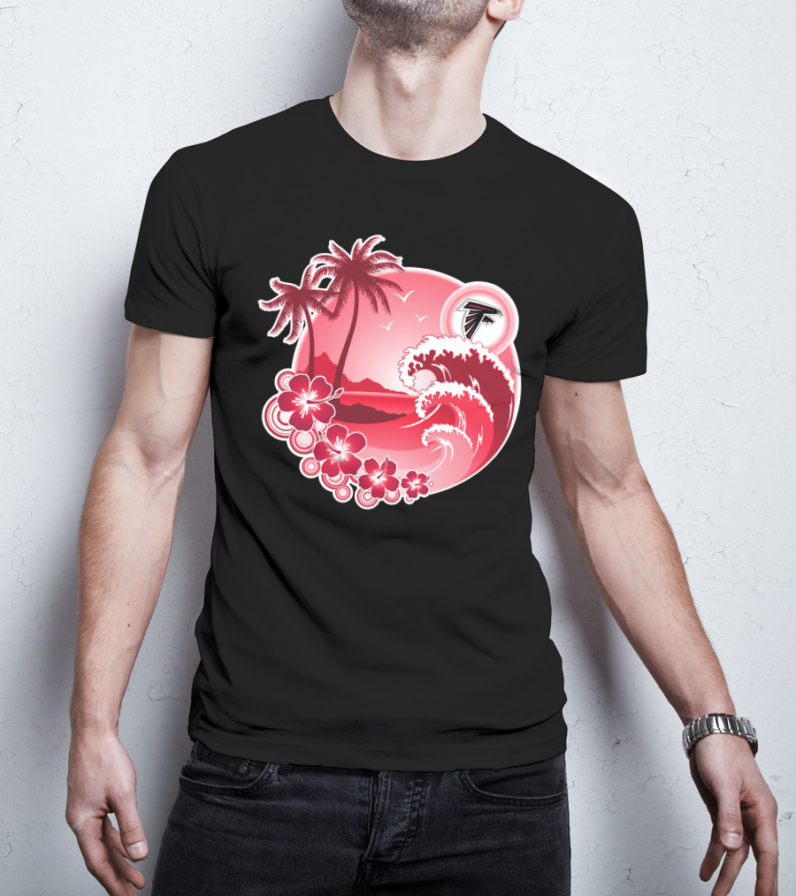 Atlanta Falcons Tropical Holiday Wave Scene T-Shirt