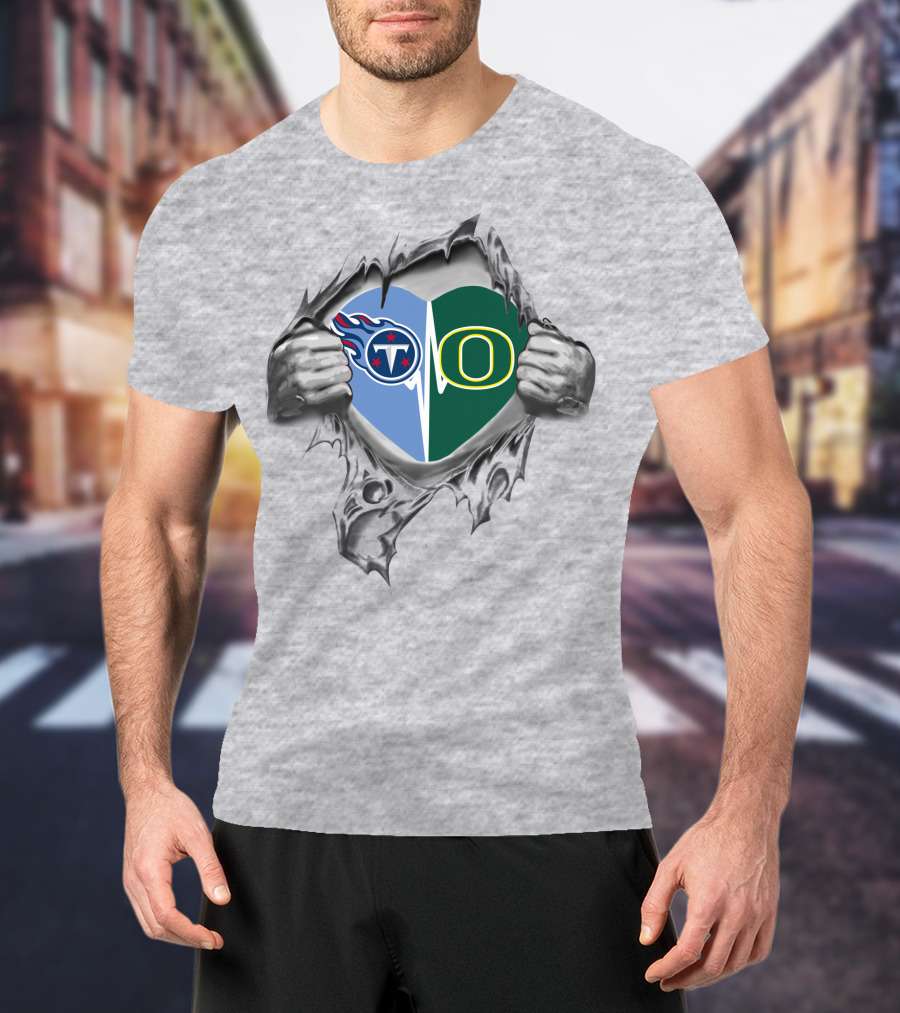 Titans Oregon Ducks Heart T-Shirt