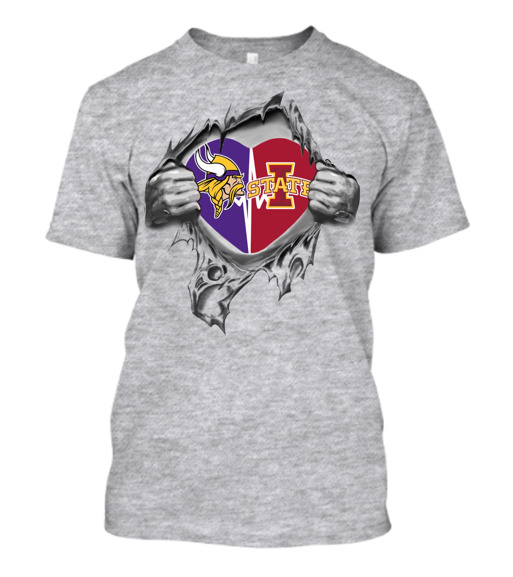Vikings Iowa State Cyclones Heart Pride T-Shirt