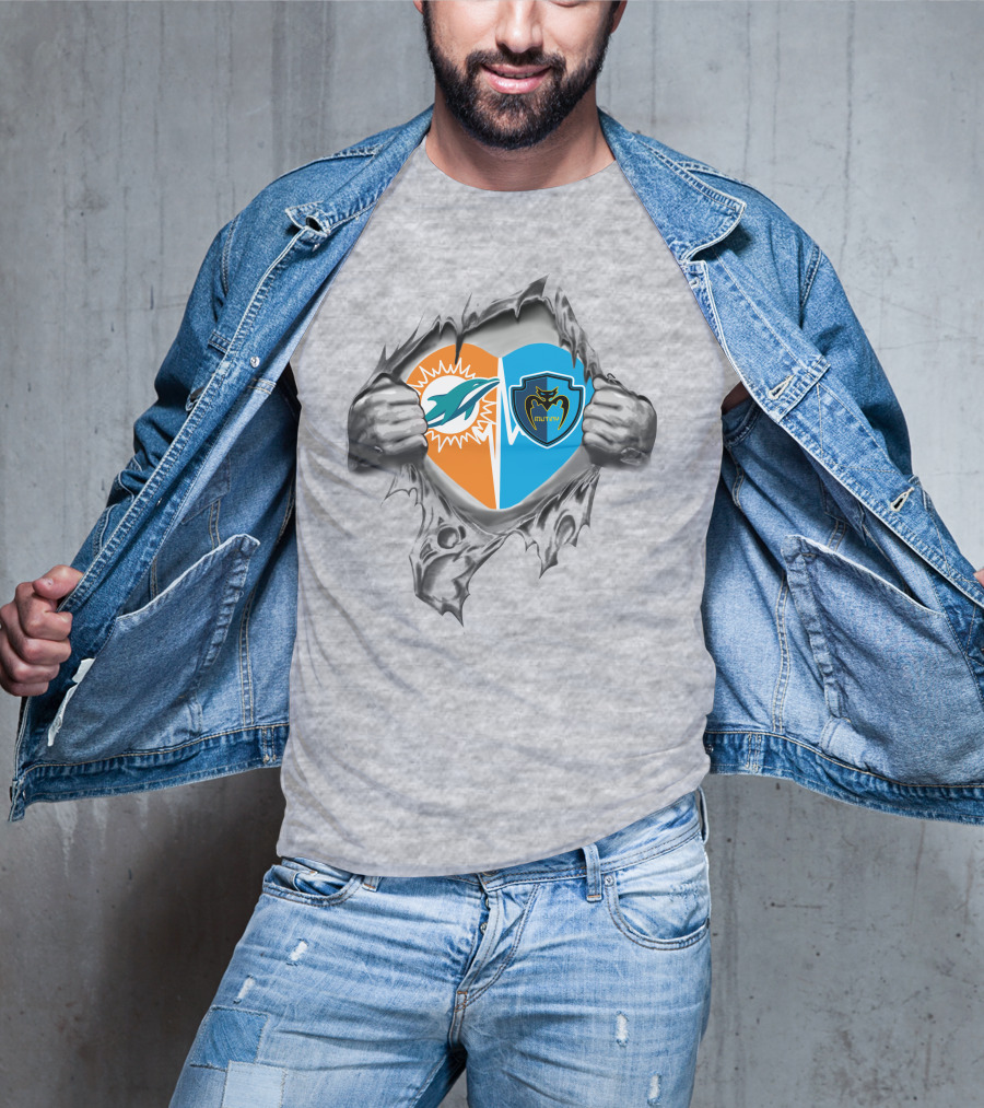 Miami Dolphins Tampa Bay Mutiny Heart Design 22 It's In My Heart T-Shirt
