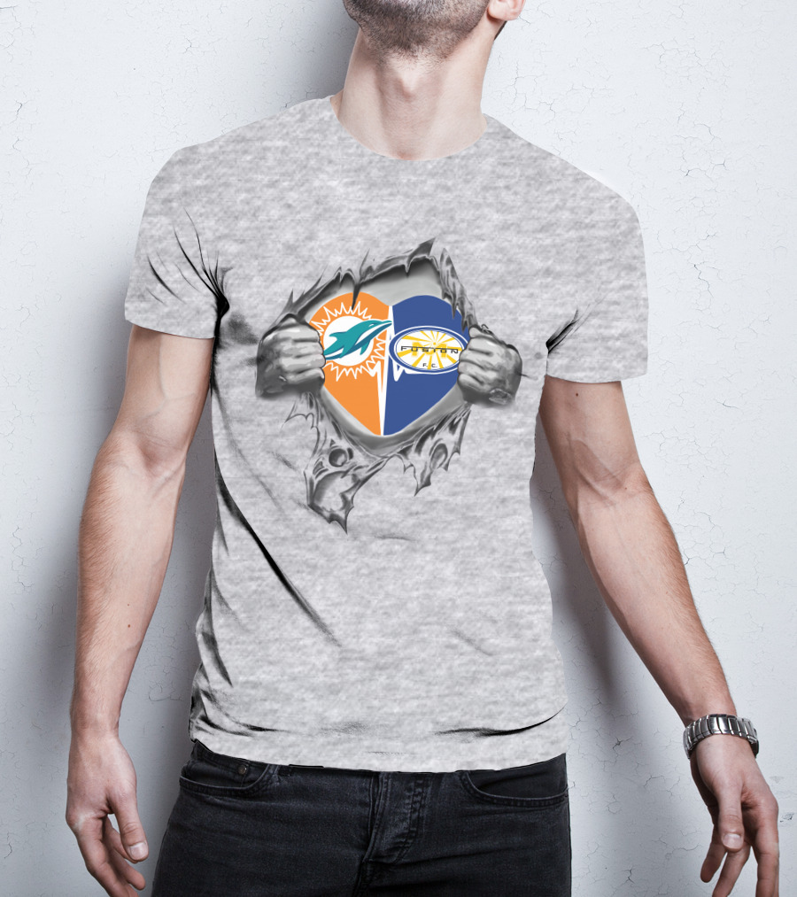 Miami Dolphins Fusion F.c. Heart In My Heart 26 Dolphins T-Shirt