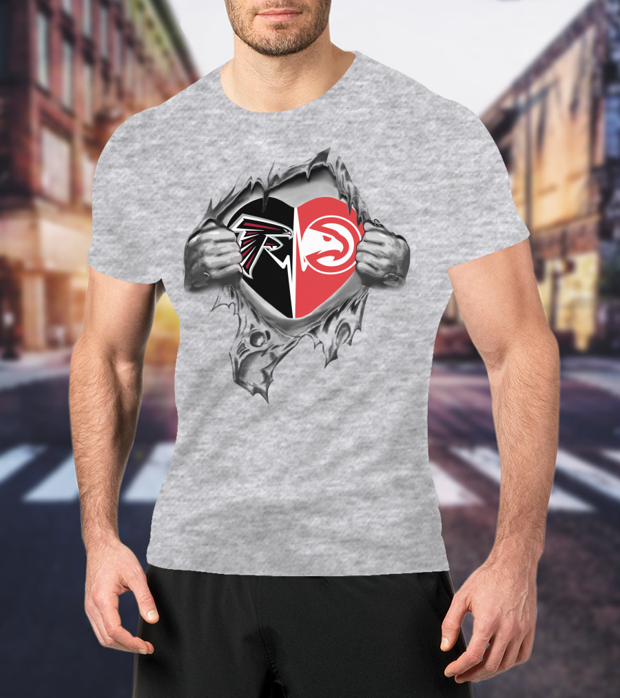 Atlanta Falcons And Hawks Heart It's In My Heart T-Shirt