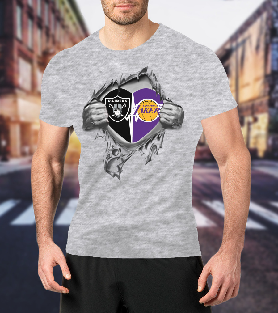 Los Angeles Raiders Lakers Heart 320 T-Shirt
