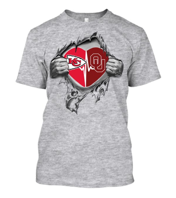 Chiefs Kansas City Oklahoma Sooners Heart In My Heart T-Shirt