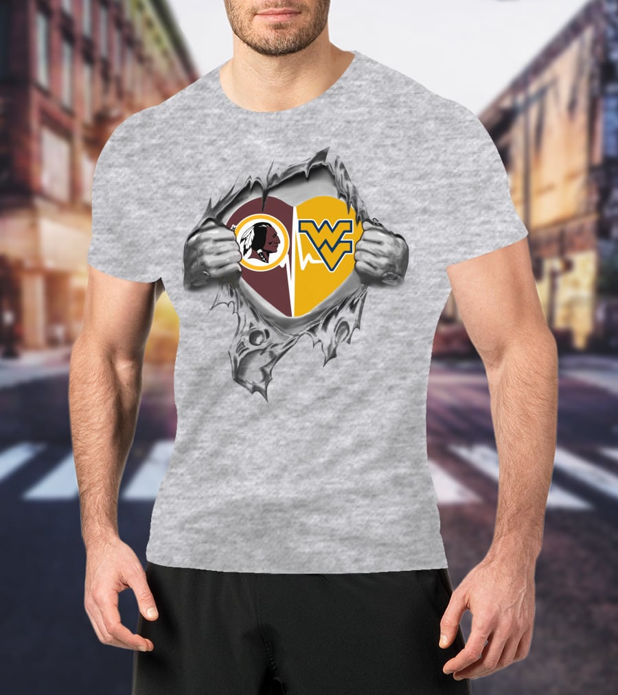 Redskins West Virginia Mountaineers Heart T-Shirt