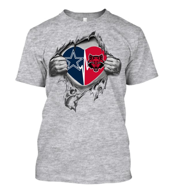 Cowboys Arkansas State Red Wolves Heart T-Shirt