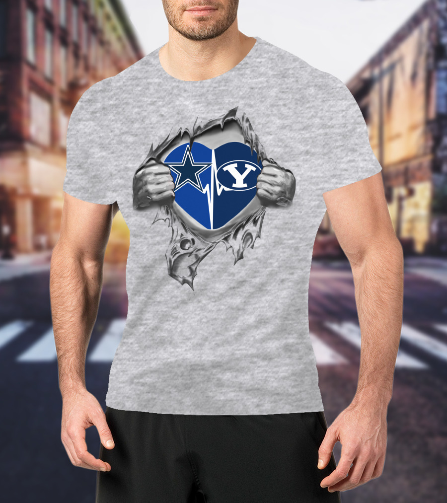 Cowboys Byu Cougars Heartbeat Loyalty T-Shirt