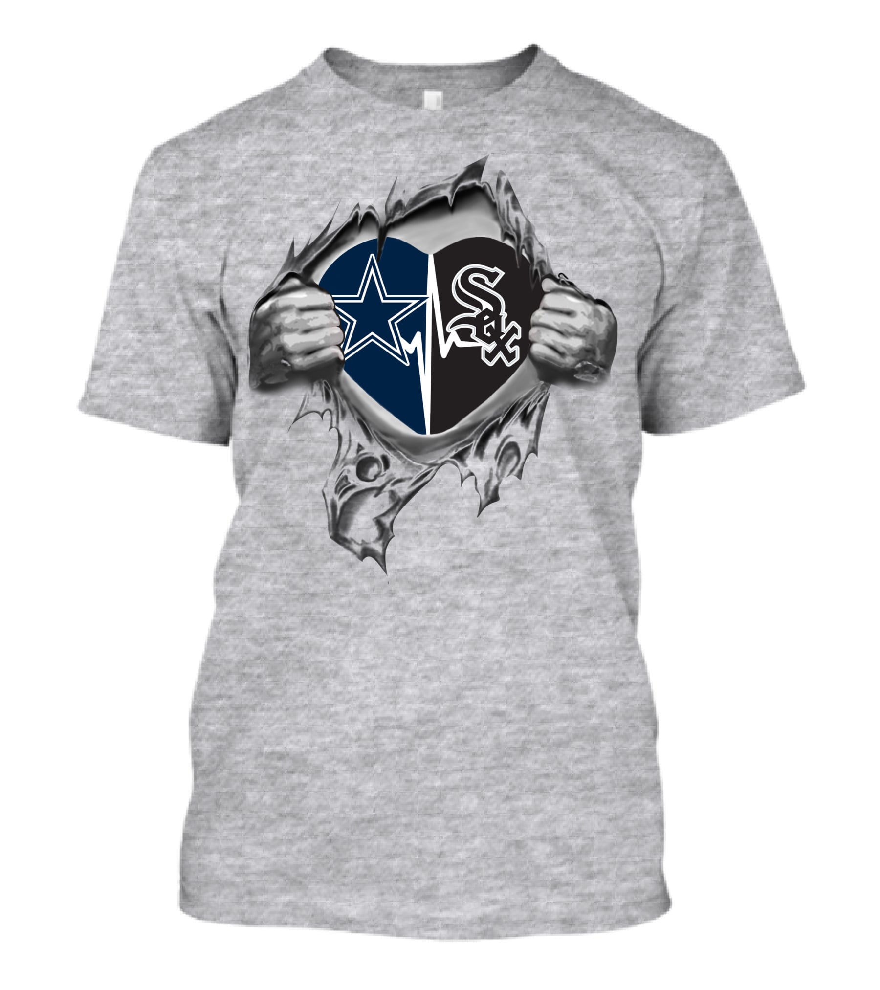Cowboys Chicago White Sox Heart Torn T-Shirt