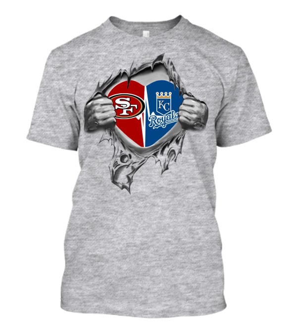 49ers San Francisco Kansas City Royals Heart Fans T-Shirt