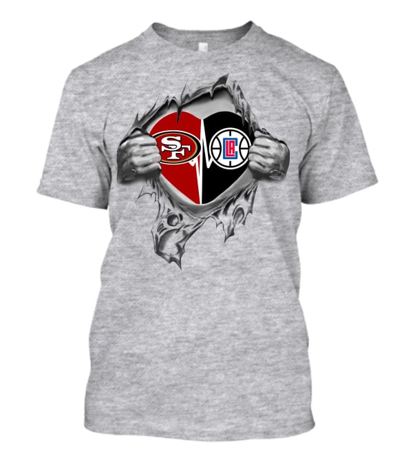49ers La Clippers Heart Inside Revealed T-Shirt