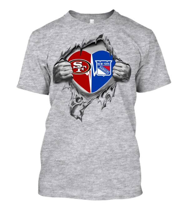 San Francisco 49ers New York Rangers Heart T-Shirt