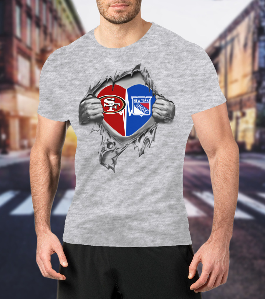 San Francisco 49ers New York Rangers Heart T-Shirt