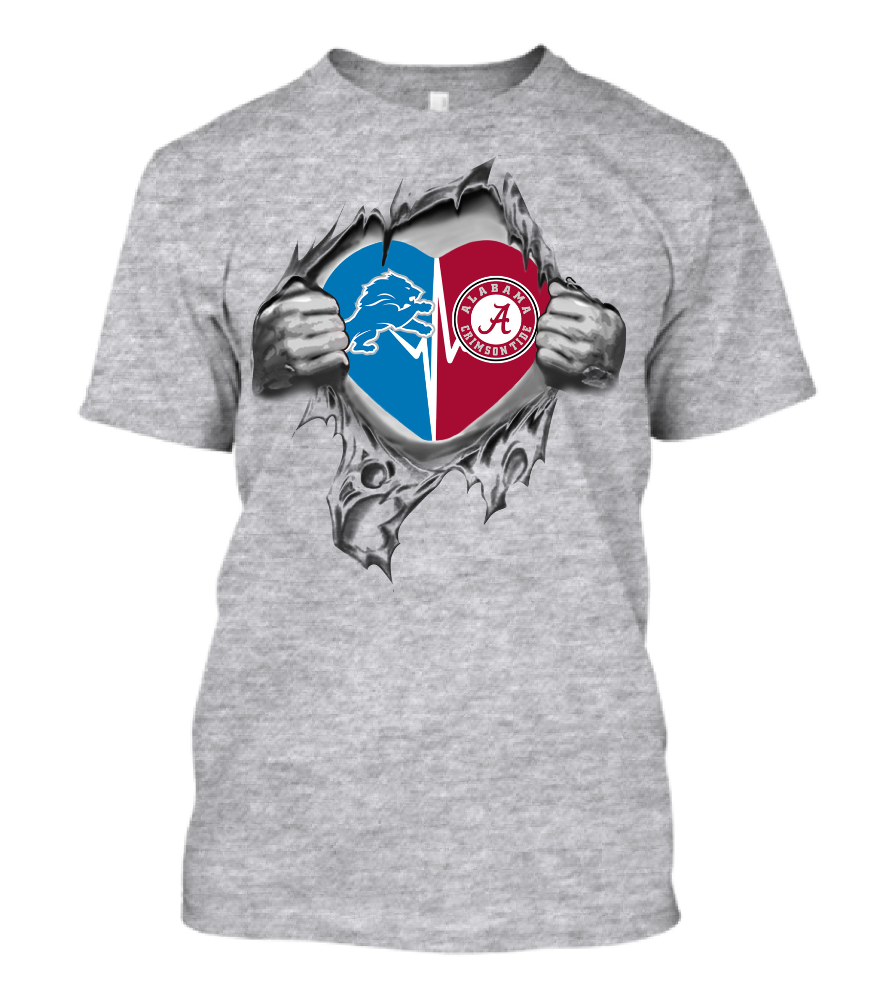 Lions Alabama Crimson Tide Heart T-Shirt