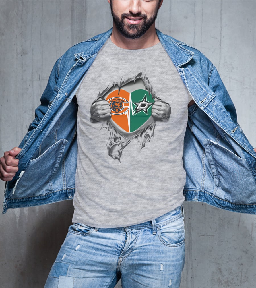 Bears Dallas Stars Heart Passion T-Shirt