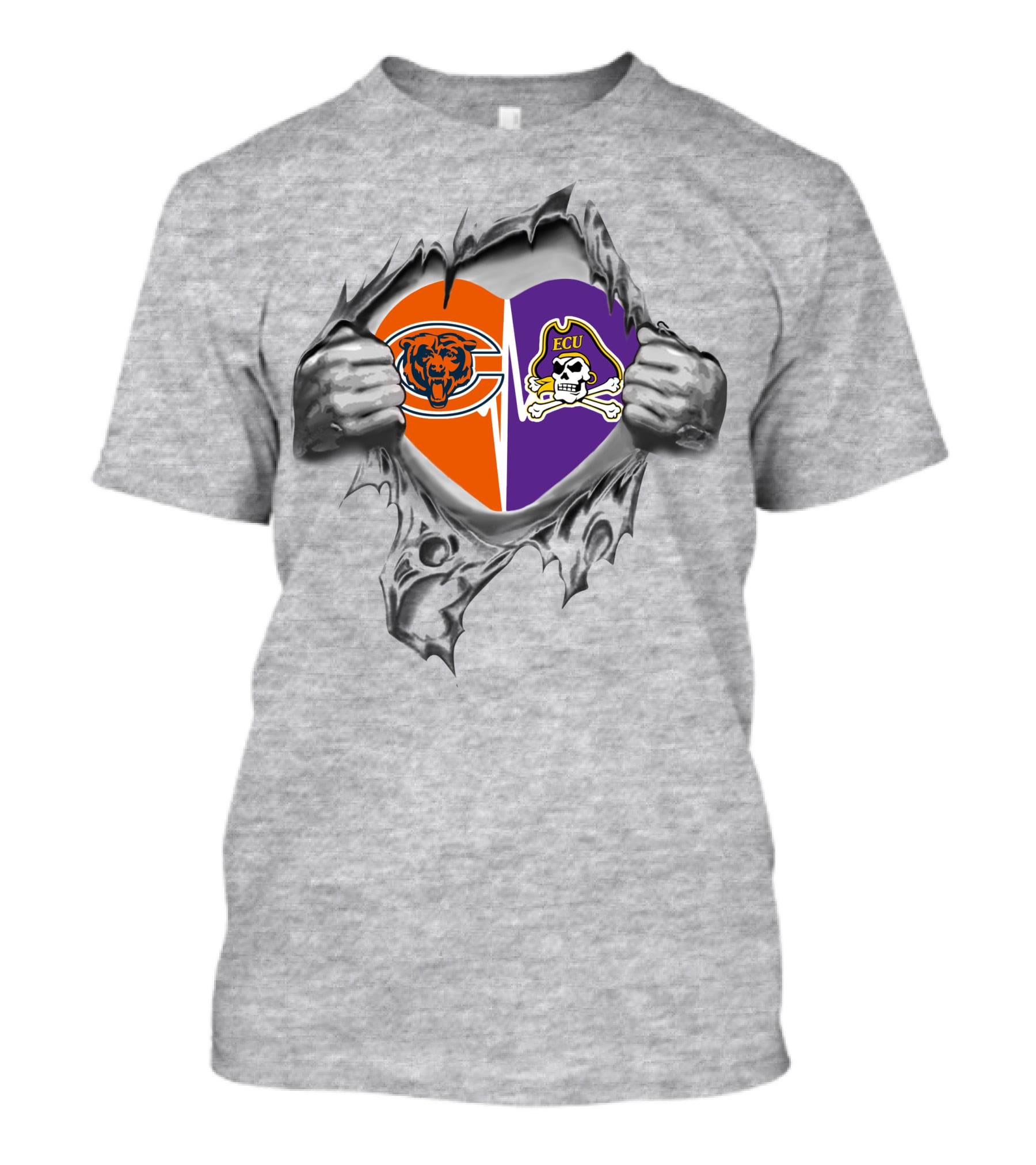 Bears East Carolina Pirates Ecu Heart T-Shirt