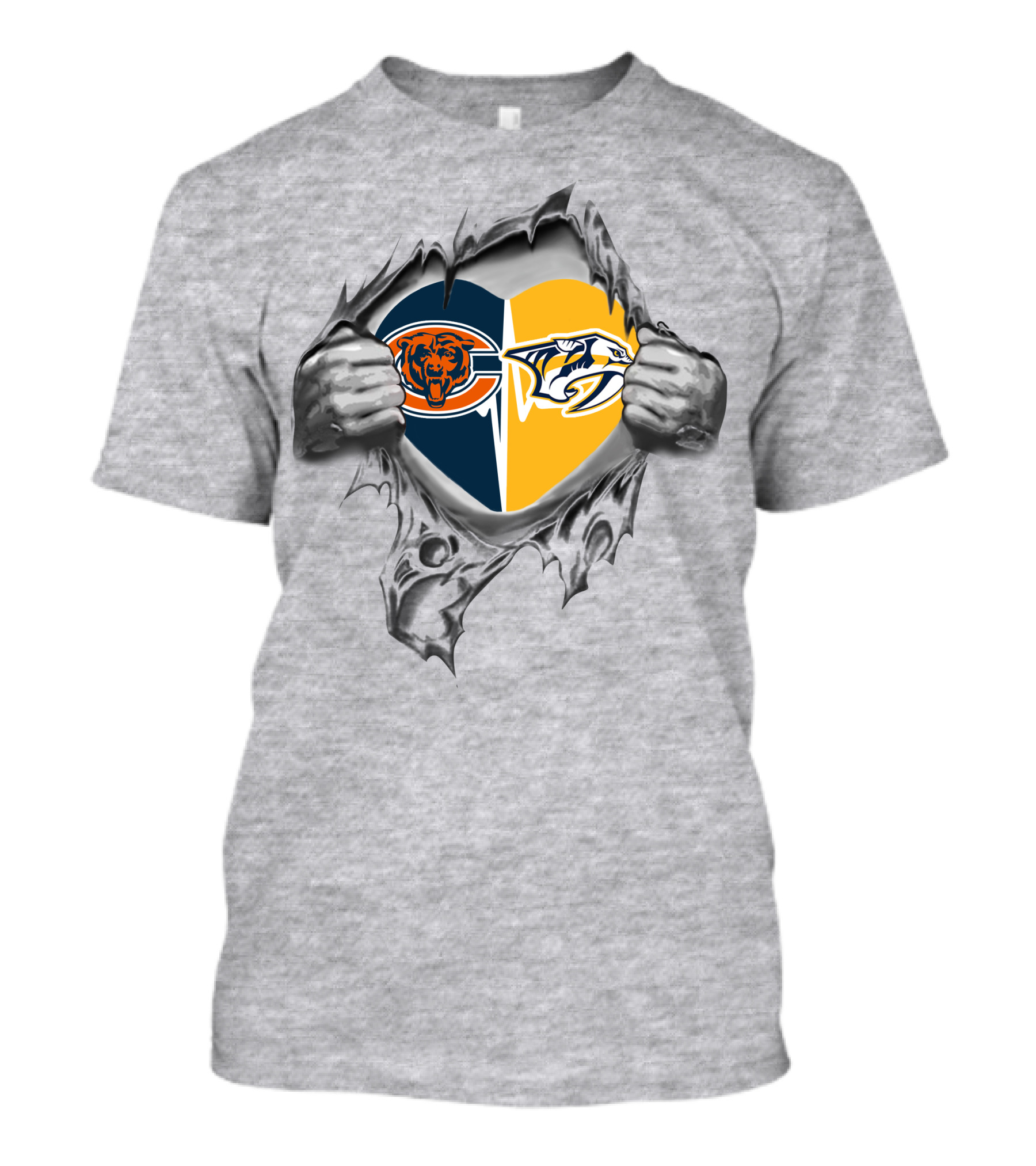 Chicago Bears Nashville Predators Heart T-Shirt