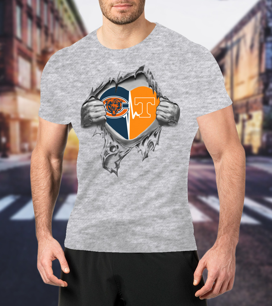 Bears Tennessee Volunteers Heart Design Combination T-Shirt