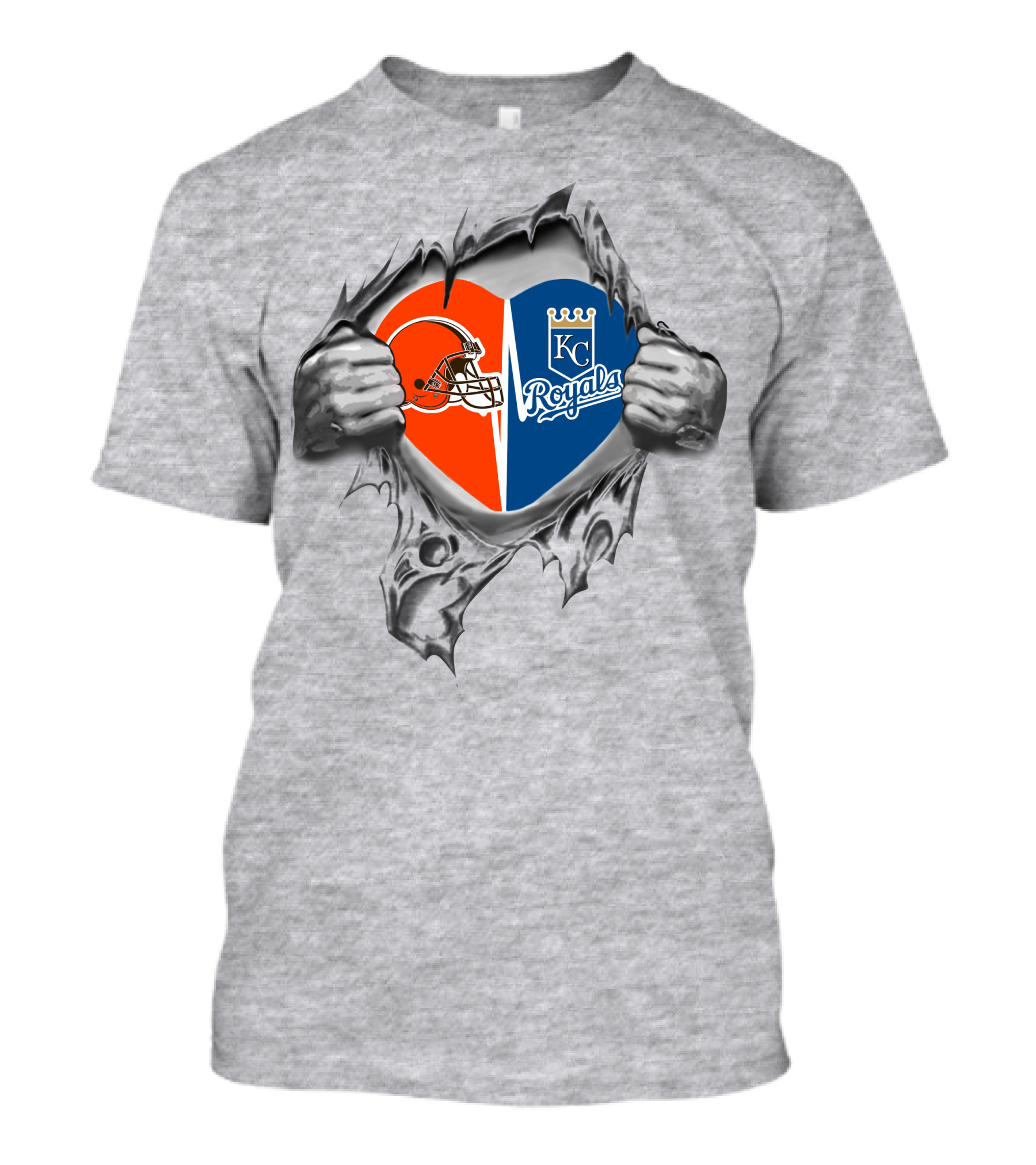 Browns Kansas City Royals Heart Helmet Logo Keeper T-Shirt