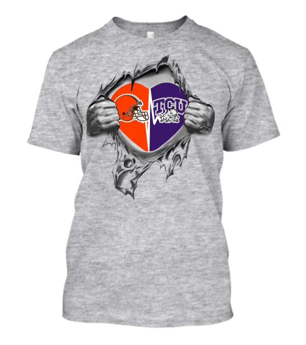 Browns Cleveland Tcu Horned Frogs Heart T-Shirt