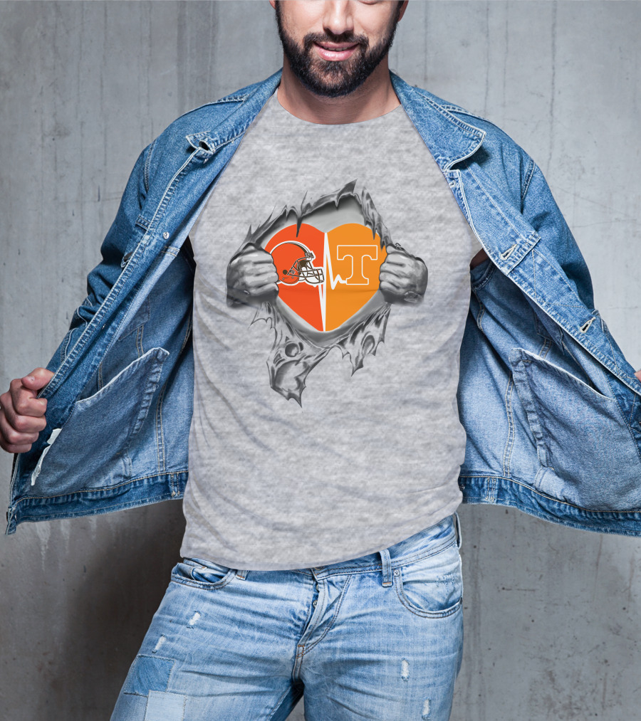 Browns Tennessee Volunteers Heartbeat Passion T-Shirt