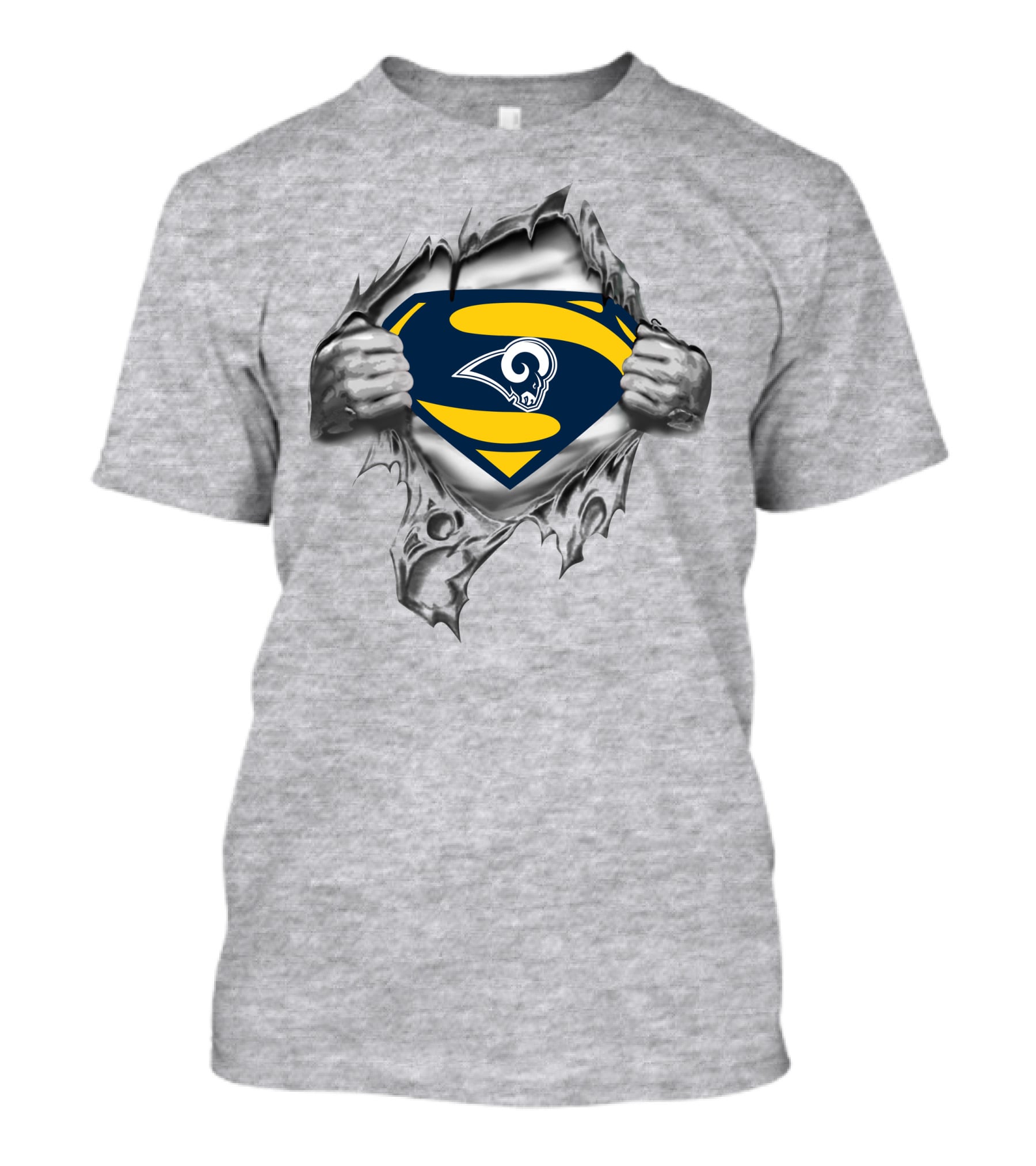 Los Angeles Rams Superman Logo Burst T-Shirt