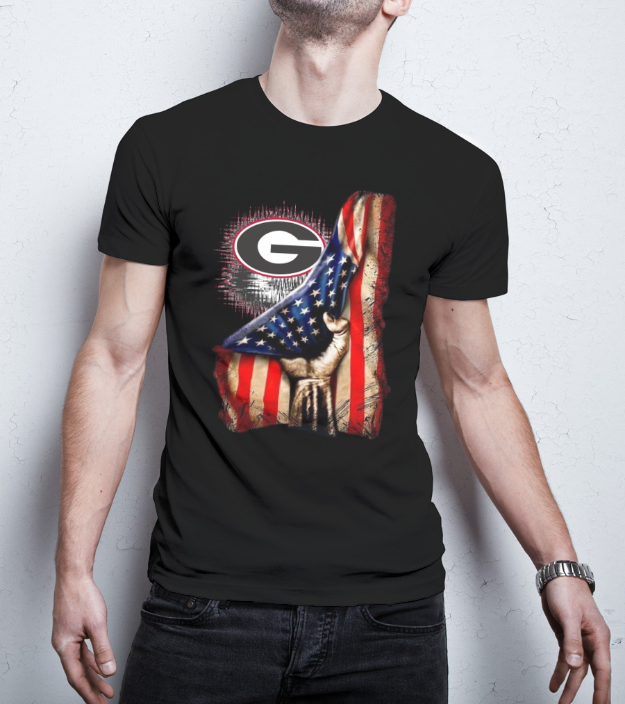 Georgia Bulldogs American Flag G Logo Patriotic T-Shirt