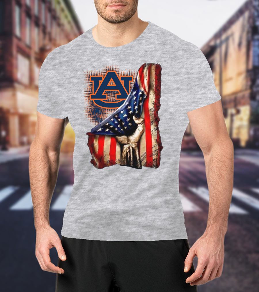Auburn Tigers American Flag Patriotic T-Shirt