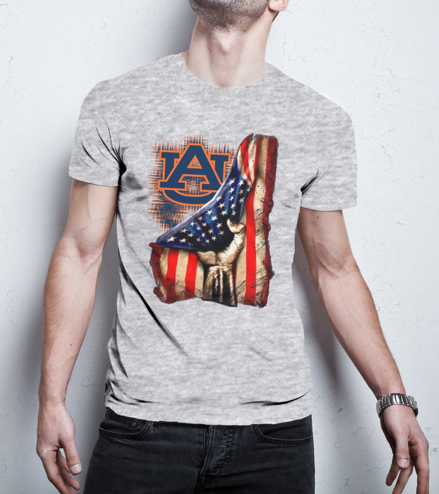 Auburn Tigers American Flag Patriotic T-Shirt