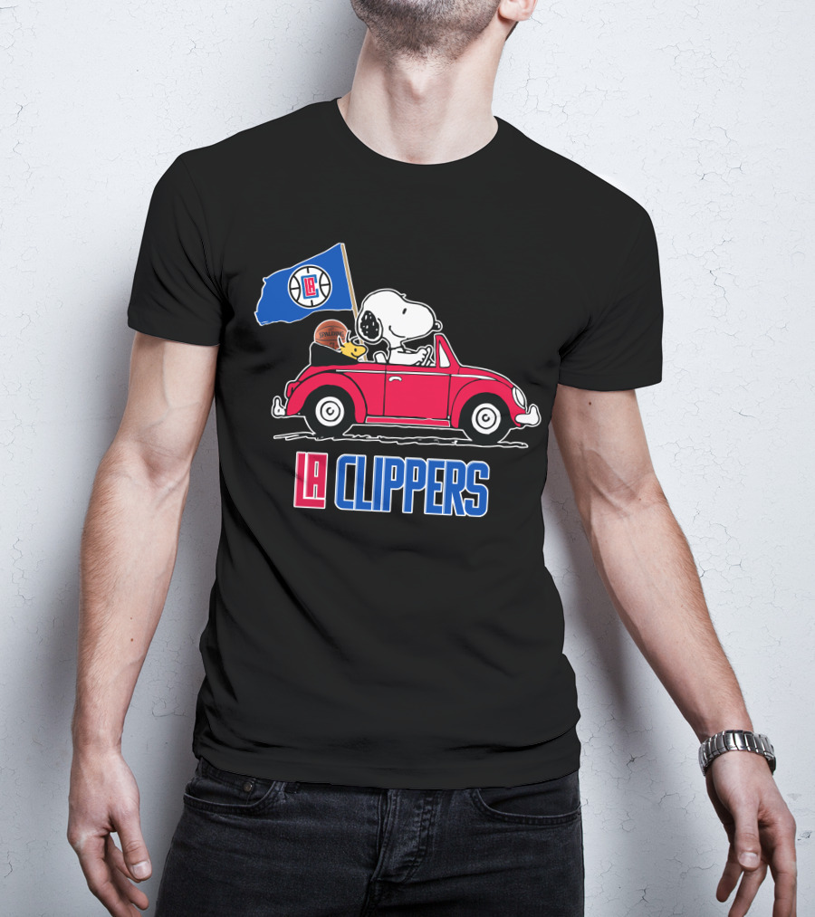 LA Clippers Snoopy Ride Car Basketball Peanuts T-Shirt