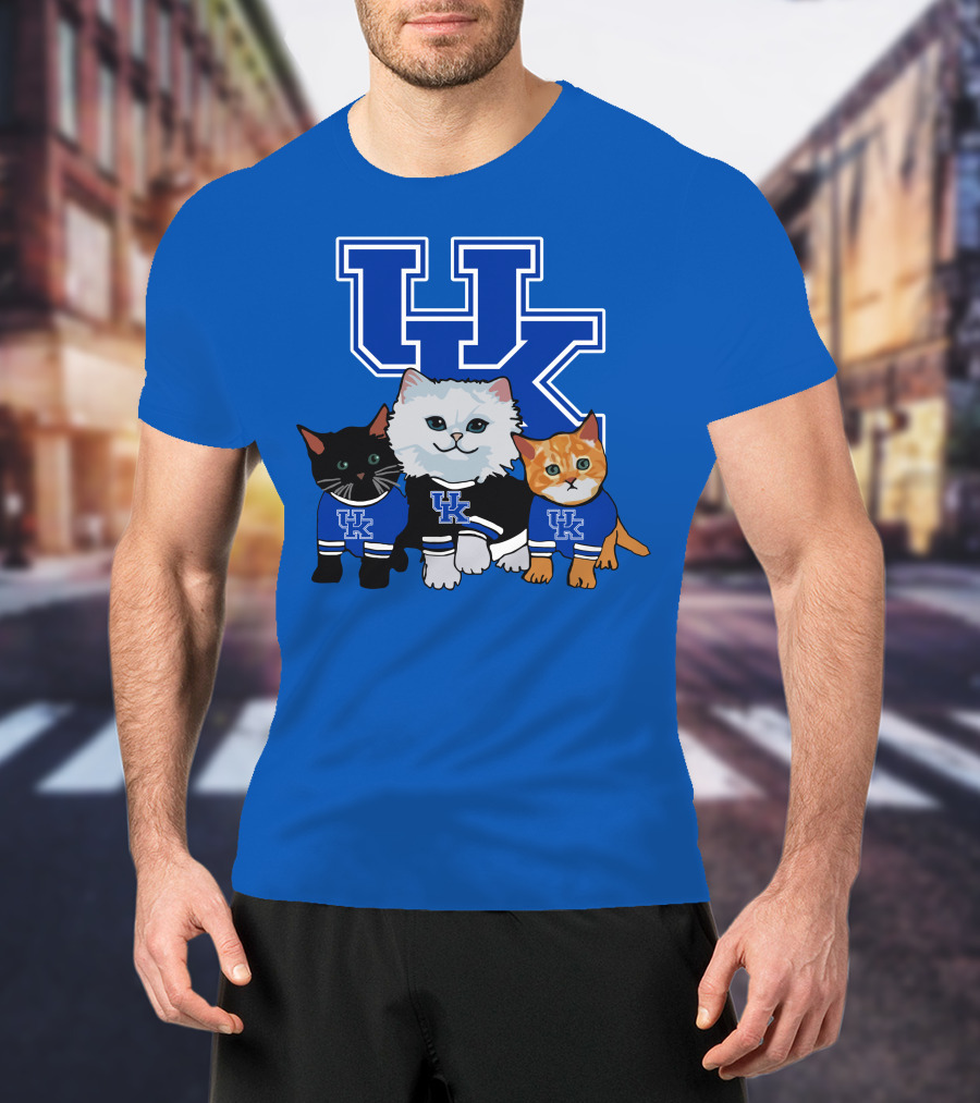 Kentucky Wildcats UK Logo Cats In Team Sweaters T-Shirt