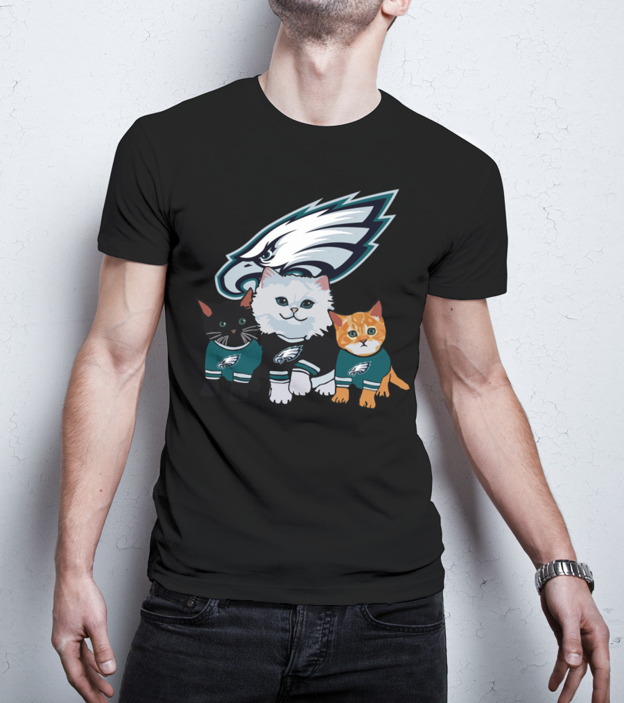Philadelphia Eagles Cats With Team T-Shirt