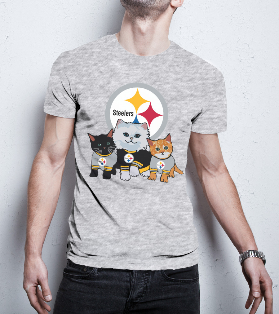 Pittsburgh Steelers Cats Trio With Team T-Shirt