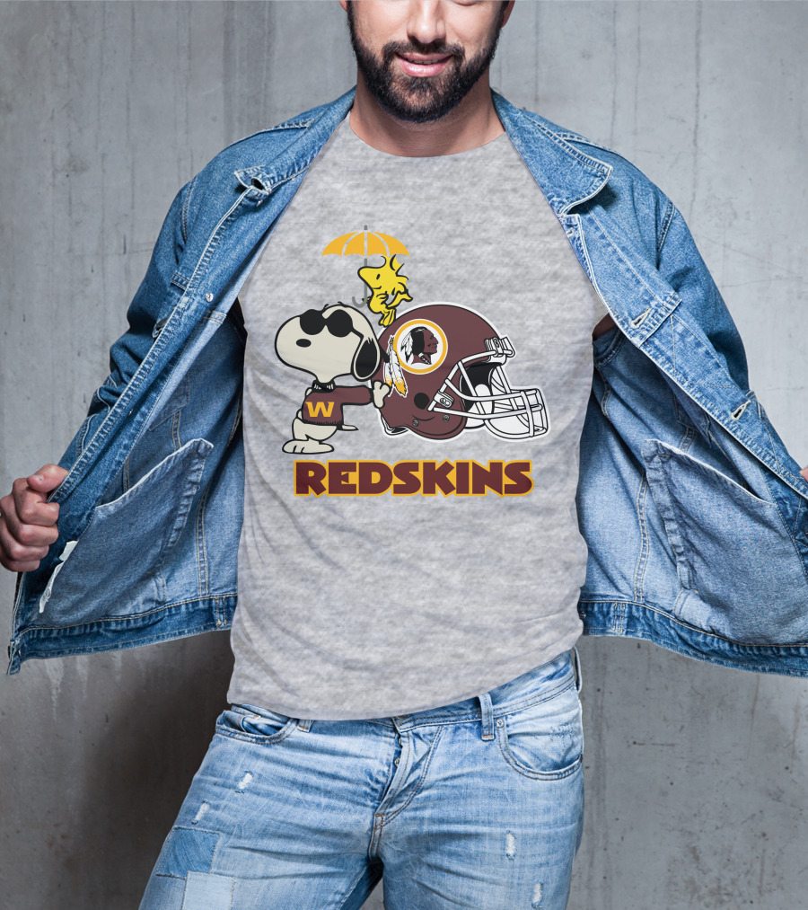 Snoopy Woodstock Redskins Helmet Washington Football Team T-Shirt