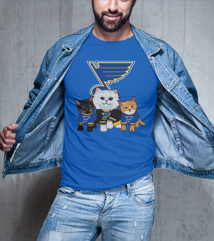St Louis Blues Cats In Team Jerseys T-Shirt