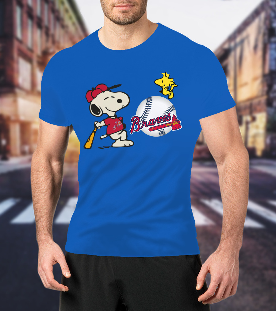 Braves Snoopy Woodstock Baseball Atlanta Peanuts T-Shirt
