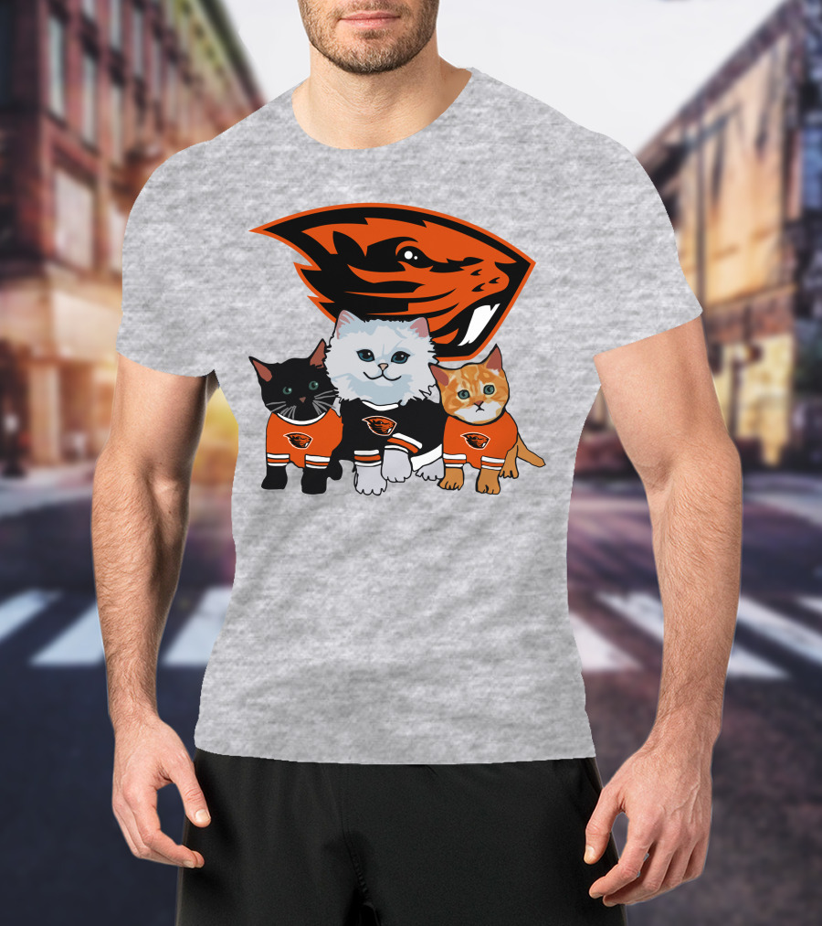Oregon State Beavers Cats In Team Jerseys T-Shirt