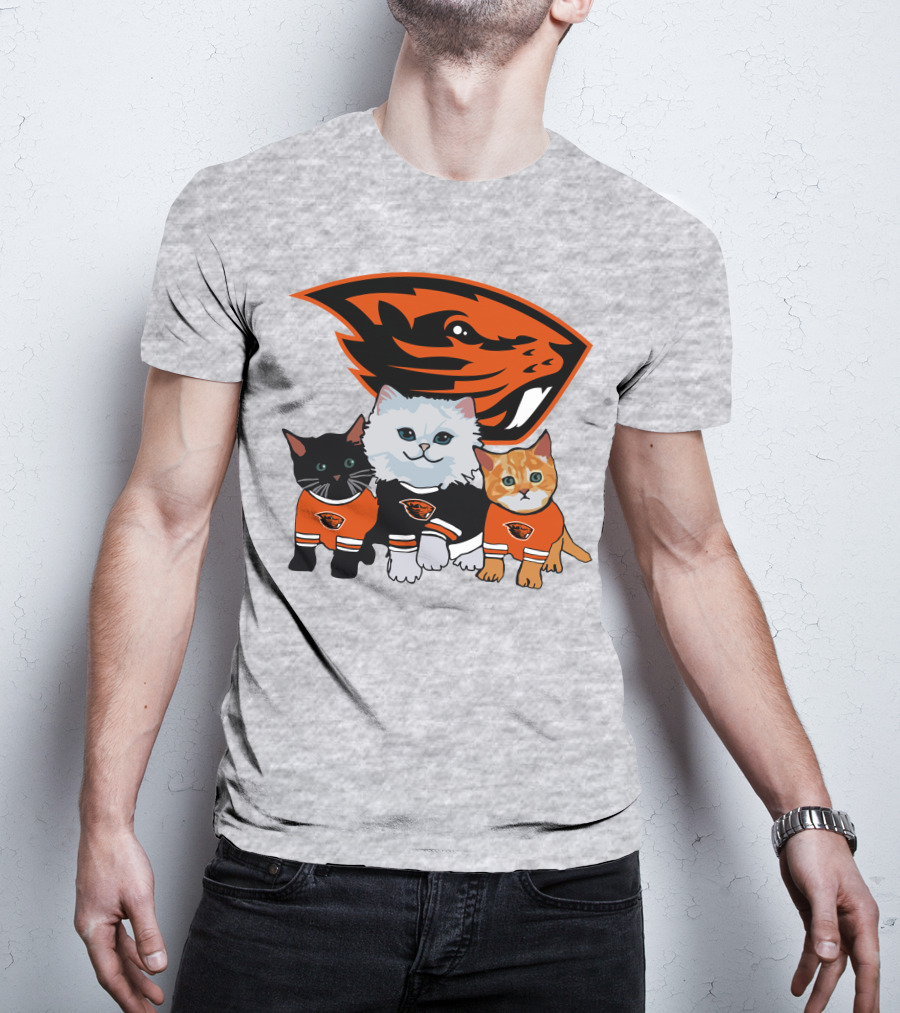 Oregon State Beavers Cats In Team Jerseys T-Shirt