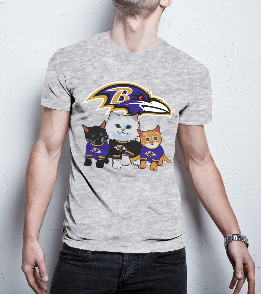Baltimore Ravens Cats In Team Jerseys T-Shirt
